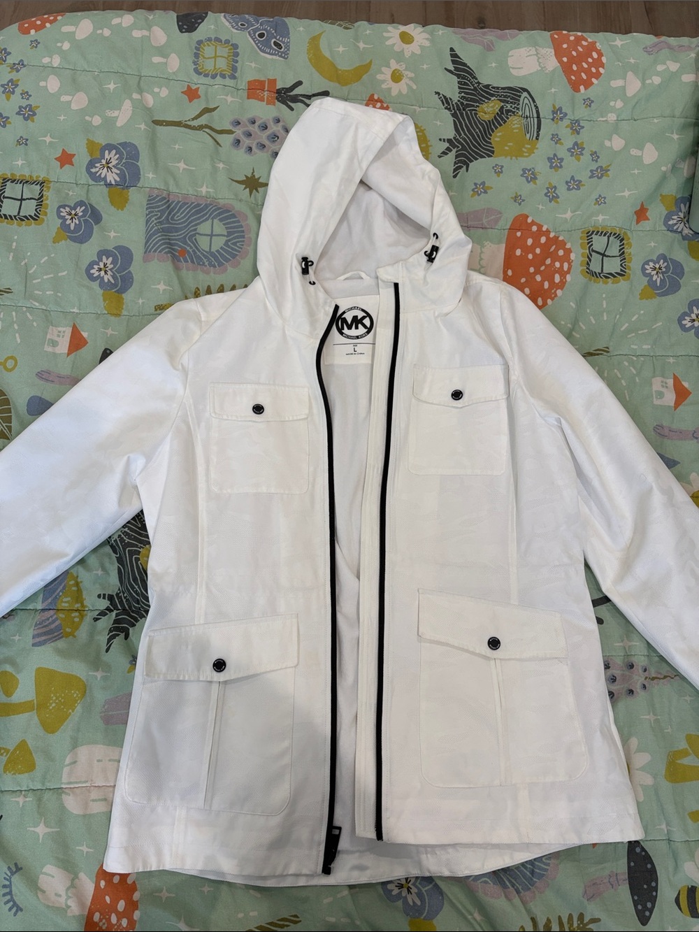 Michael Kors White Hooded Anorak Jacket